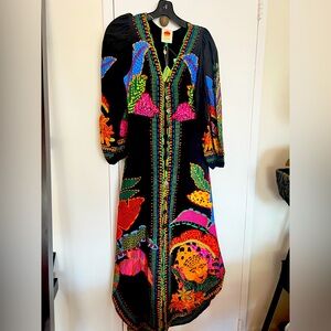 Farm Rio Black Cool Leopards Maxi Dress XS